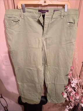 Gloria Vanderbilt Amanda Pale Green Straight-Leg Jeans sz 22w